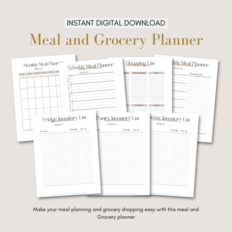 Meal Planning Template - SIMPLIFY AND SHINE